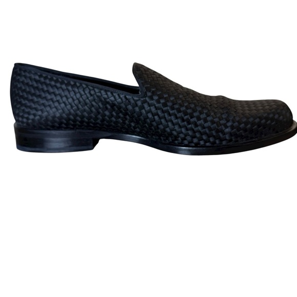 Mezlan Black Basket Weave Slip-On Loafers 10.5M Leather Sole Spain main image 6